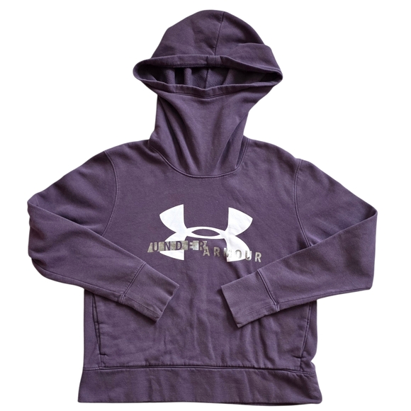Under Armour Tops - Under Armour Medium Purple Funnel Neck Pullover Hoodie
